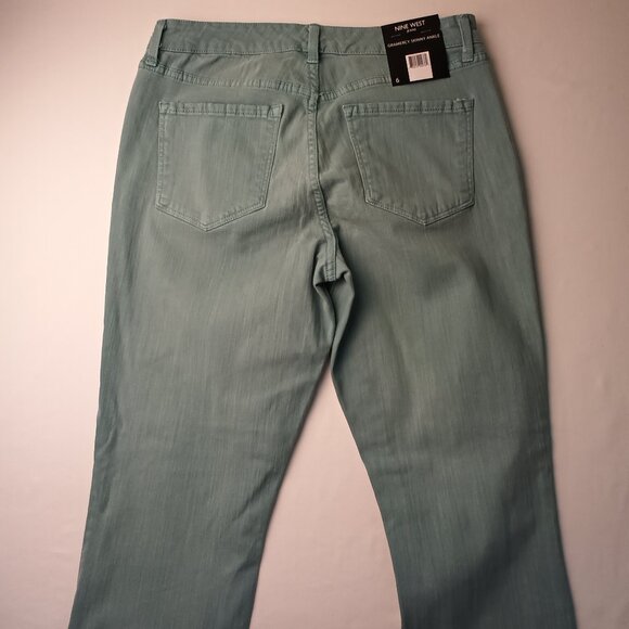 NWT Nine West Jeans Gramercy Skinny Ankle Mid Rise Green Color - Picture 6 of 10